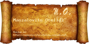 Maszalovits Otelló névjegykártya